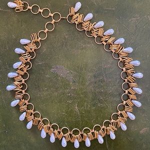 Vintage gold chain belt with big drop pearl accents.